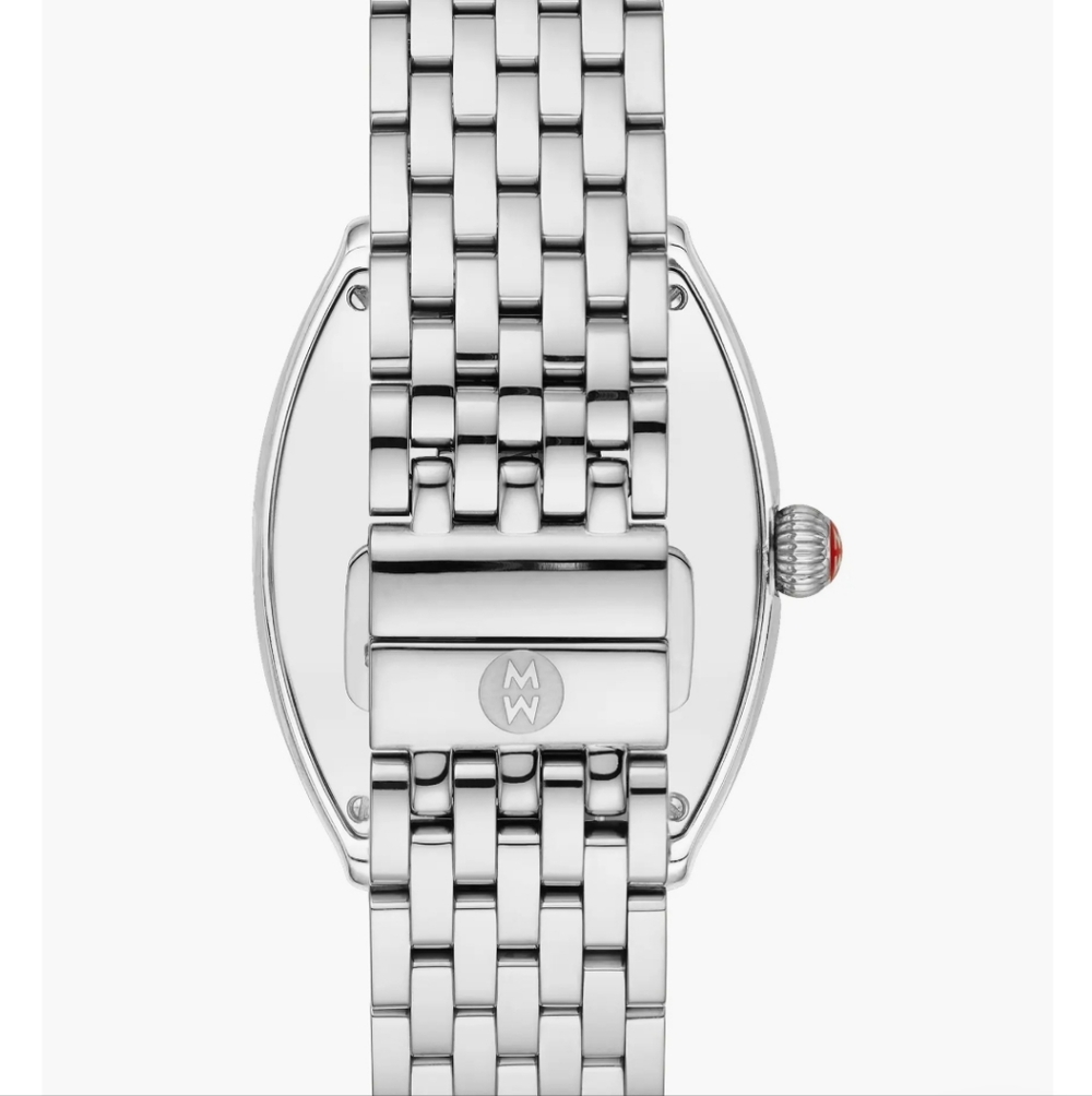 Michele Silver-Tone Watch with Blue Dial and Crystal Accents - Picture 4 of 13